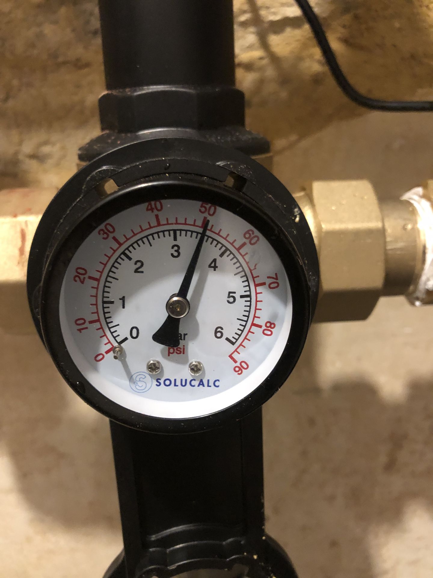Manometer van de SoluCalc CO₂-installatie uitgevoerd door Ecowatt